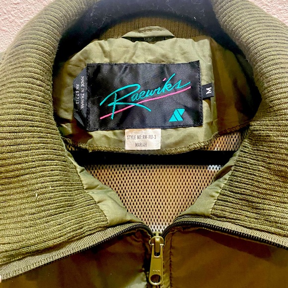 Vintage 80s/90s Olive Green Raewicks Outerwear Jacket Sz. M Waterproof - Picture 5 of 6